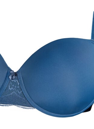 Zizzi Formstøpt bh med mesh, Blå, Packshot image number 2
