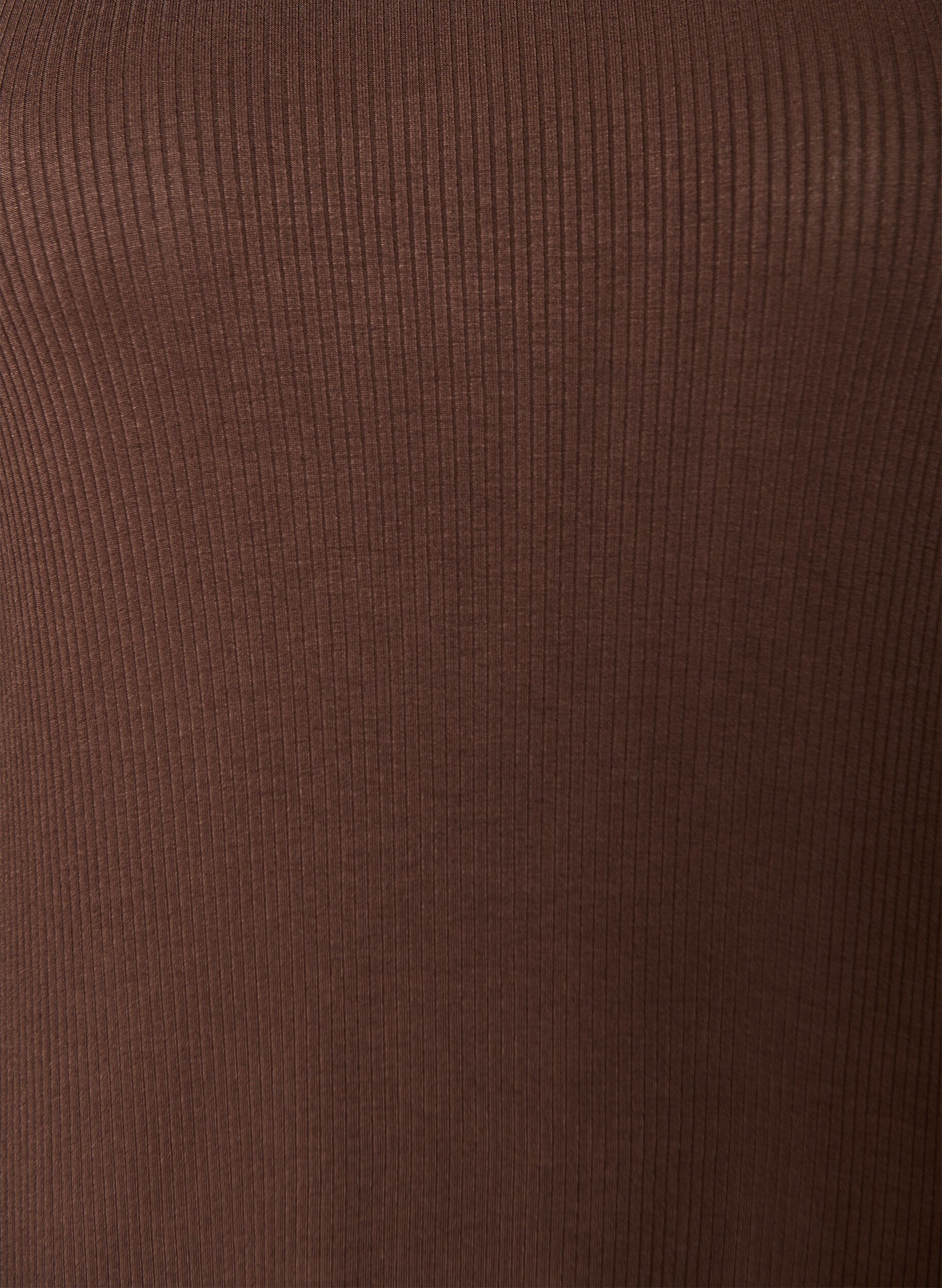 ZizziErmel&oslash;s ribbestrikket kjole i viskose, Brun, Packshot image number 2