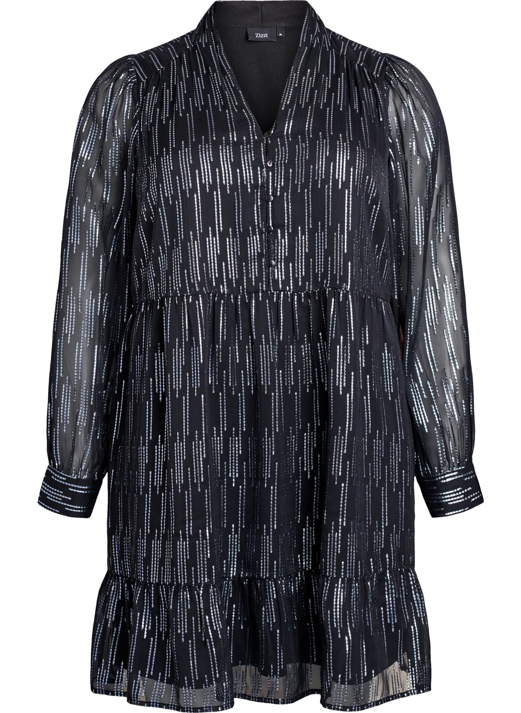 Kort festkjole med glitterm&oslash;nster