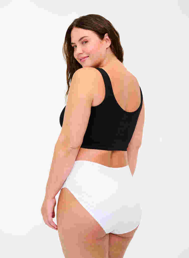 3 pakk bomullstruse med høyt liv, Bright White, Model