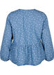 Peplumbluse i denim med knyting, Light Blue w.Flowers, Packshot image number 1