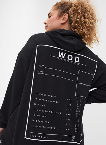 Hettegenser med trykk, Black WOD, Model image number 2