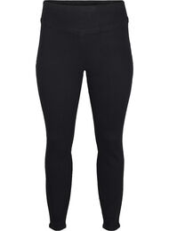 Elastiske jeggings med h&oslash;y midje, Svart