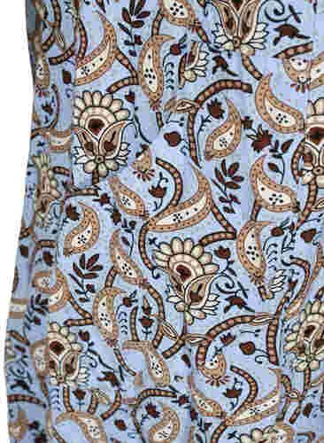 Kortermet bomullskjole med mønster, Blue Paisley , Packshot image number 3