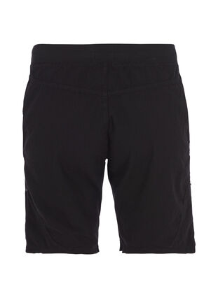 Zizzi Løs shorts av bomull med lommer, Svart, Packshot image number 1