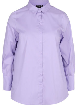 Langermet skjorte med høy mansjett, Lavender, Packshot image number 0