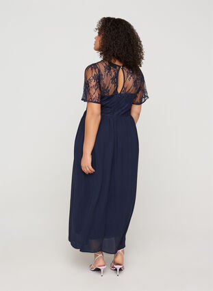 Lang kortermet kjole med blonder, Night Sky, Model image number 1