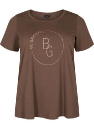 Kortermet T-skjorte med trykk, Chestnut BG