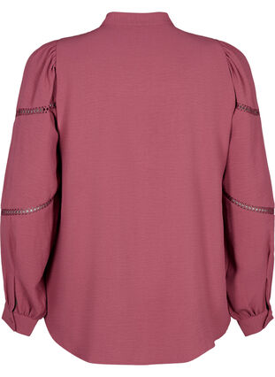 Skjortebluse med heklede detaljer, Dry Rose, Packshot image number 1