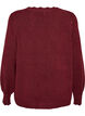 Strikkebluse med b&oslash;lgete kanter, R&oslash;d, Packshot image number 1