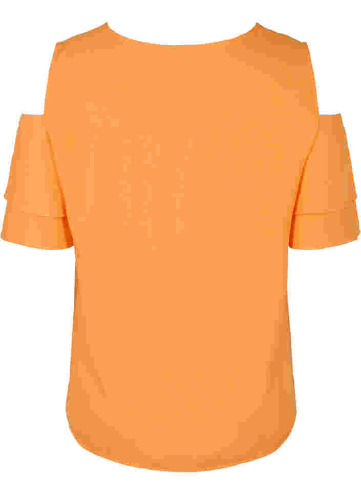 Kortermet viskosebluse, Orange Peel, Packshot image number 1