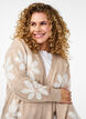 Lang strikket cardigan med blomster, Simply Taupe Comb, Model image number 2