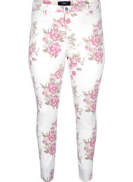 Supersmal Amy jeans med blomstertrykk, White R.AOP