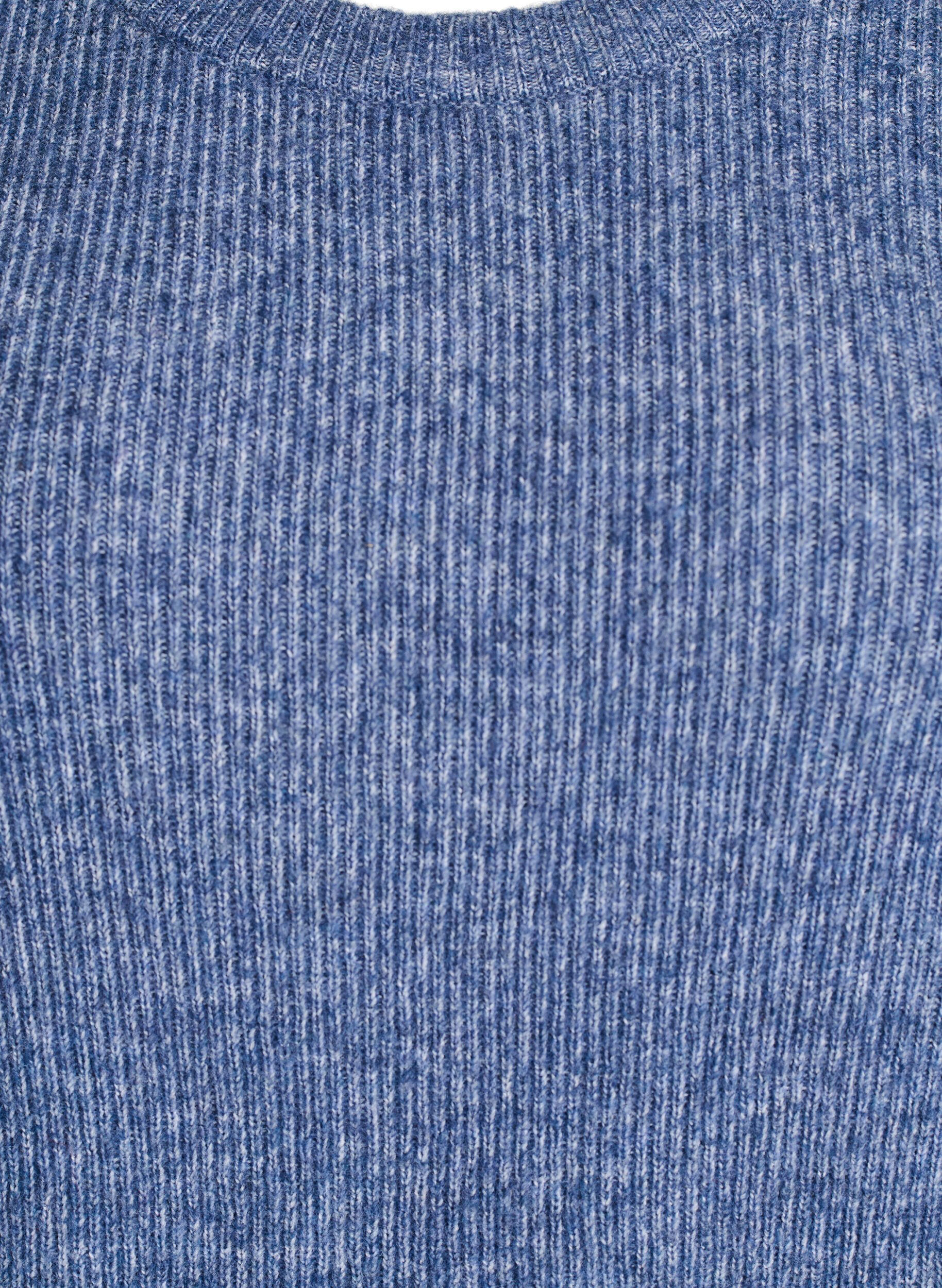 ZizziMelert strikkebluse med rund hals, Bl&aring;, Packshot image number 2