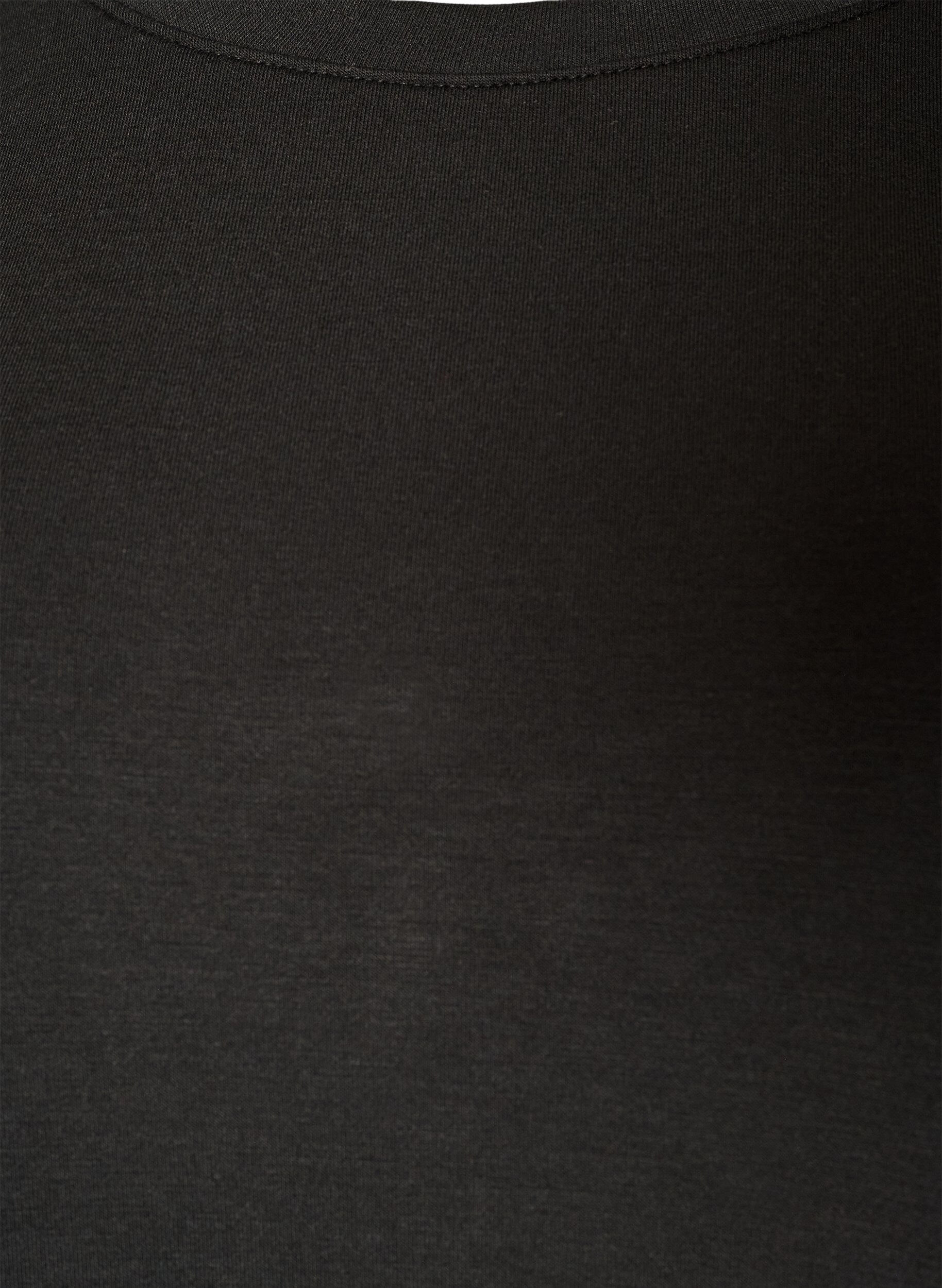 ZizziLangermet jersebluse med rund hals, Svart, Packshot image number 2