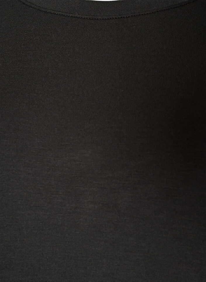 Langermet jersebluse med rund hals, Svart, Packshot image number 2