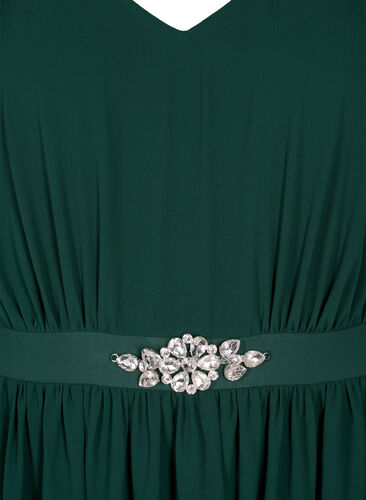 Maxikjole med draperinger og korte ermer, Botanical garden, Packshot image number 2