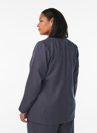 Zizzi Klassisk blazer med lommer, Grå, Model image number 2