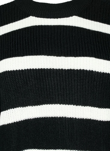 FLASH - Strikket genser med striper, Black/White Stripe, Packshot image number 2
