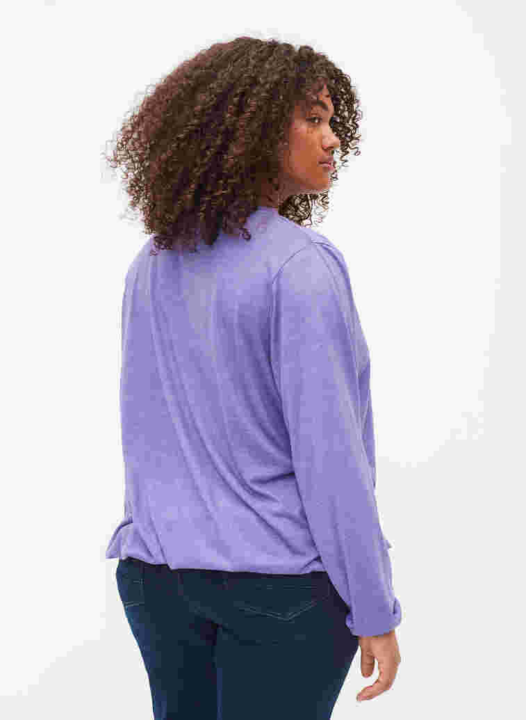 Melert genser med lange ermer og V-hals, Veronica Mel., Model image number 1