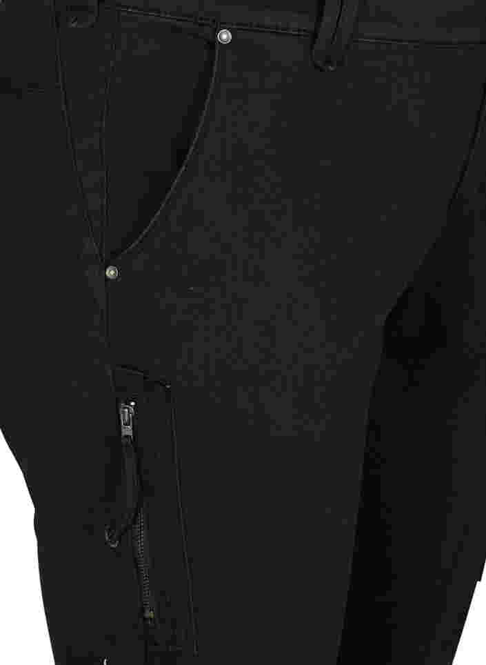 Slim fit caprijeans med lommer, Black, Packshot image number 2