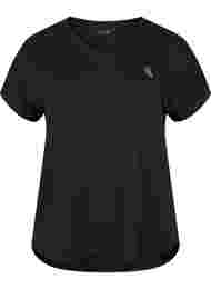 T-skjorte til trening med V-hals, Black