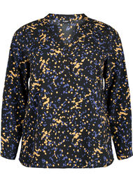 FLASH - bluse med lange ermer og trykk, Black Splash AOP