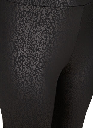 Leggings med ton-i-ton mønster, Black, Packshot image number 2