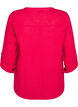 Bomullsbluse med V-hals, R&oslash;d, Packshot image number 1