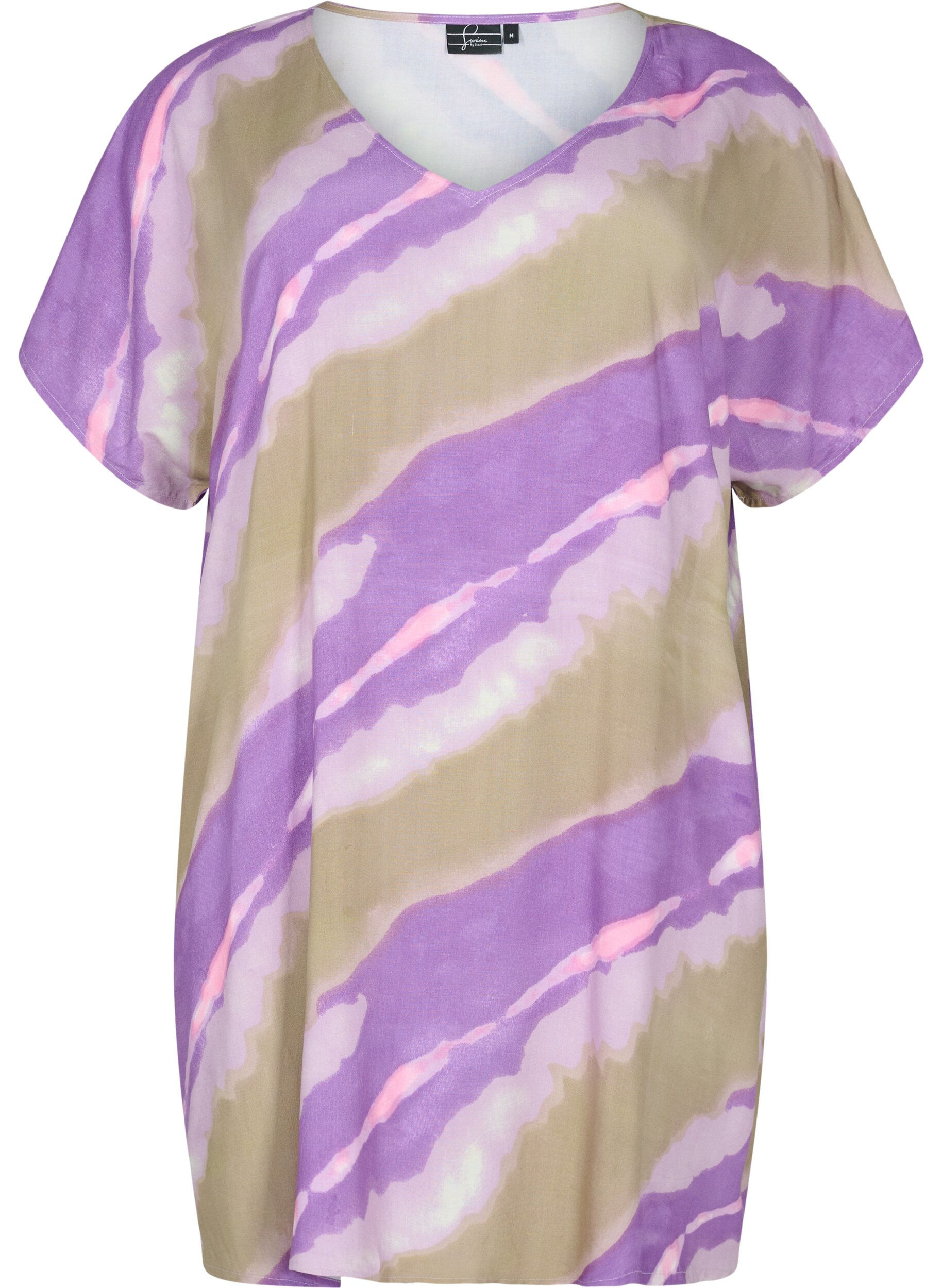 Zizzi Strandkjole av viskose med m&oslash;nster, Fantom Print, Packshot image number 0