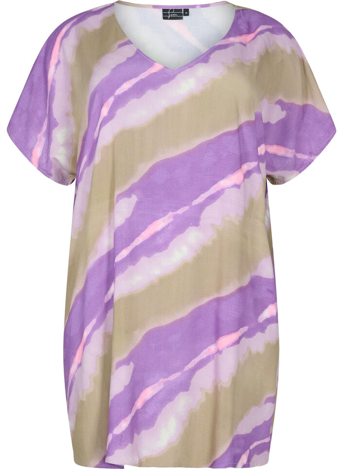 Strandkjole av viskose med mønster, Fantom Print, Packshot image number 0