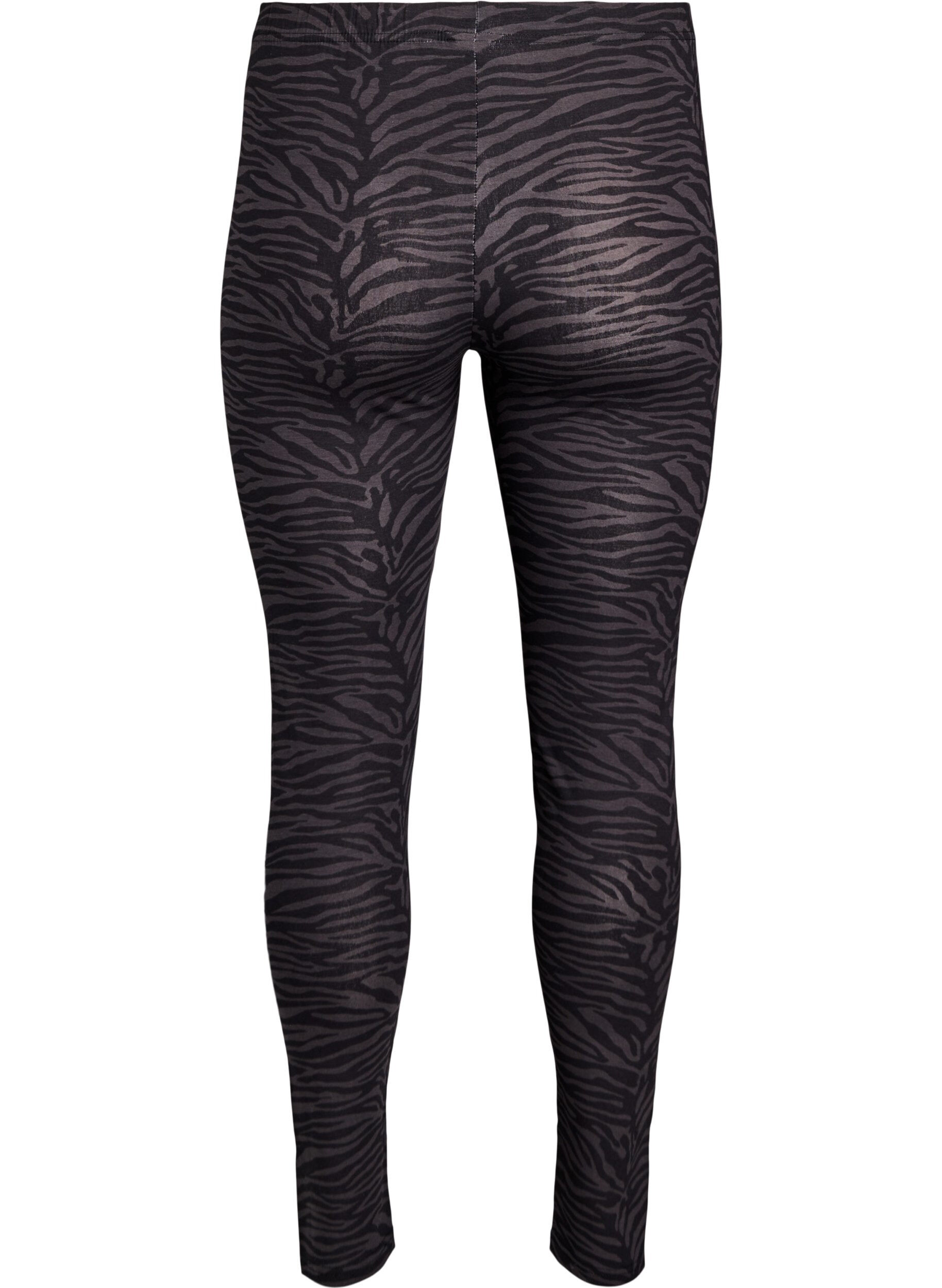 Zizzi Viskose leggings med print, Svart, Packshot image number 1
