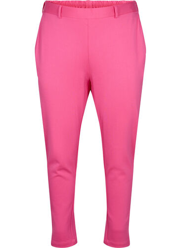 Cropped bukser med lommer, Shocking Pink, Packshot image number 0