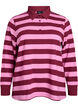 Langermet poloskjorte med striper, Mørk Bordeaux, Packshot image number 0