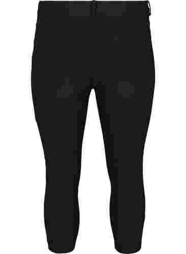 Tettsittende 3/4-bukser med glidelås, Black, Packshot image number 1