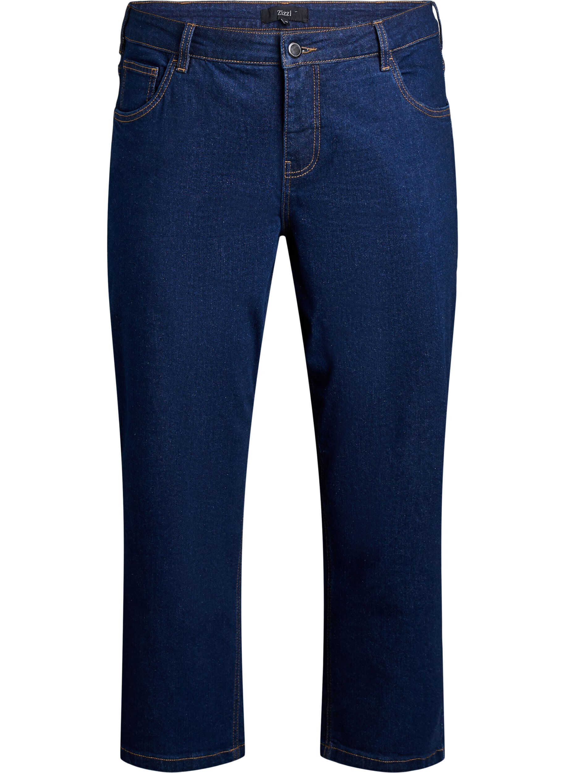 ZizziCropped Vera jeans med straight fit, Bl&aring;, Packshot image number 0