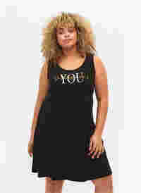 Ermeløs kjole i bomull med A-form, Black W. YOU, Model