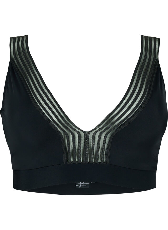Bikinitopp med mesh, Black, Packshot image number 0