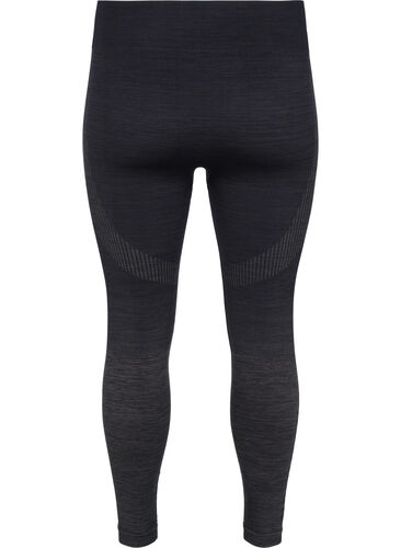 Melerte sømløse stilongs, Dark Grey Melange, Packshot image number 1