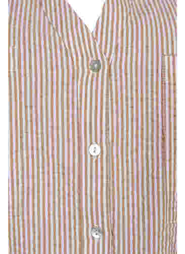Stripete skjorte i bomull med 3/4-ermer, Natural Stripe, Packshot image number 2