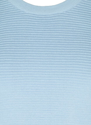Langermet strikkebluse i økologisk bomull, Chambray Blue, Packshot image number 2