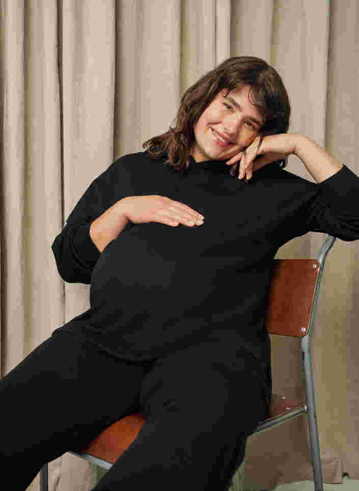 Strikket bukser til gravide, Black, Image image number 0