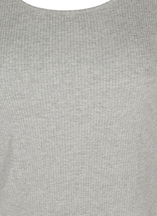 Kortermet kjole i et ribbet materiale, Light Grey Melange, Packshot image number 2
