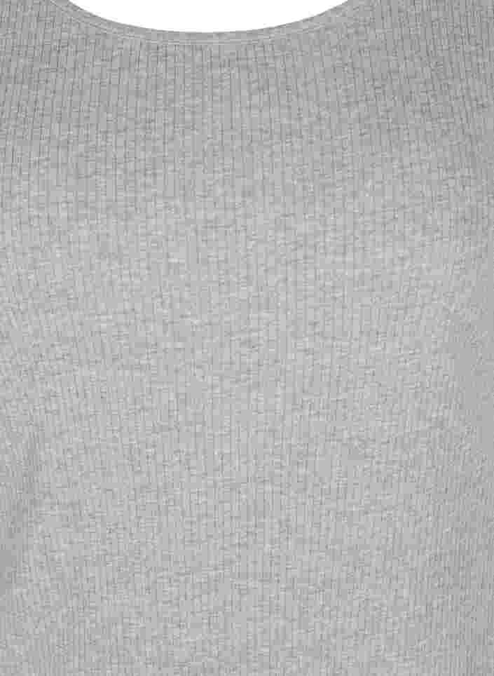 Kortermet kjole i et ribbet materiale, Light Grey Melange, Packshot image number 2