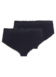 Bomullstruse med blonder, 2.stk, Black