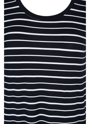Stripete midikjole med korte ermer, Black w. Stripe, Packshot image number 2