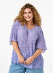 Plissert blomstrete bluse, Small Flower AOP, Model image number 0