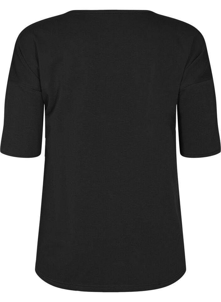 Bluse med 1/2-ermer, Black, Packshot image number 1