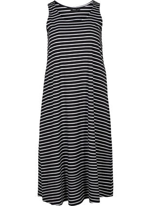 Kjole, Black W. white stripe, Packshot image number 0