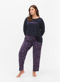 Pyjamasbukser i bomull med trykk, Night Sky Ditsy AOP, Model